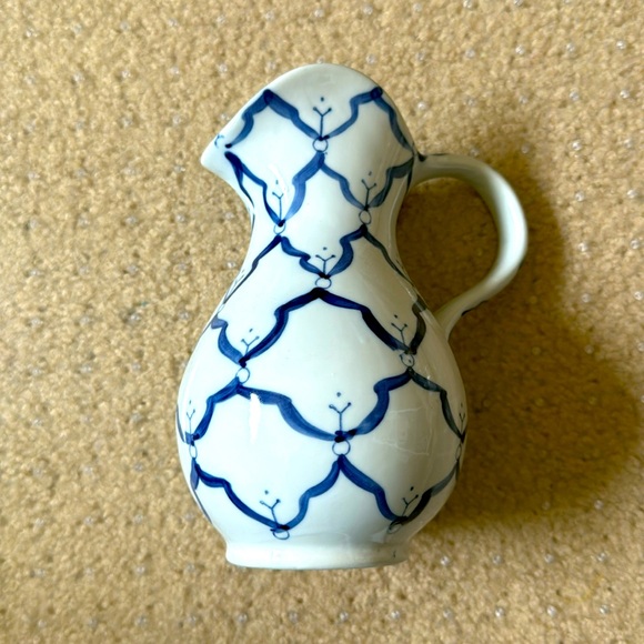 Other - White and Blue Pitcher